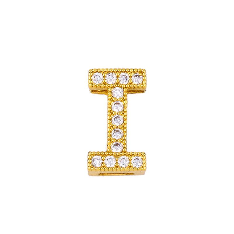 Wholesale 26 English Alphabets Gold-plated Necklaces with Diamonds